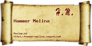 Hammer Melina névjegykártya
